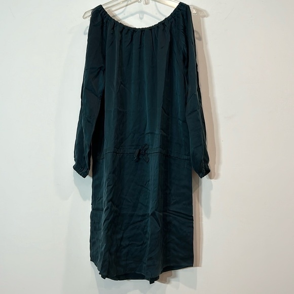 CHASER x revolve casual could shoulder long sleeve silk mini dress lined medium - Picture 1 of 9